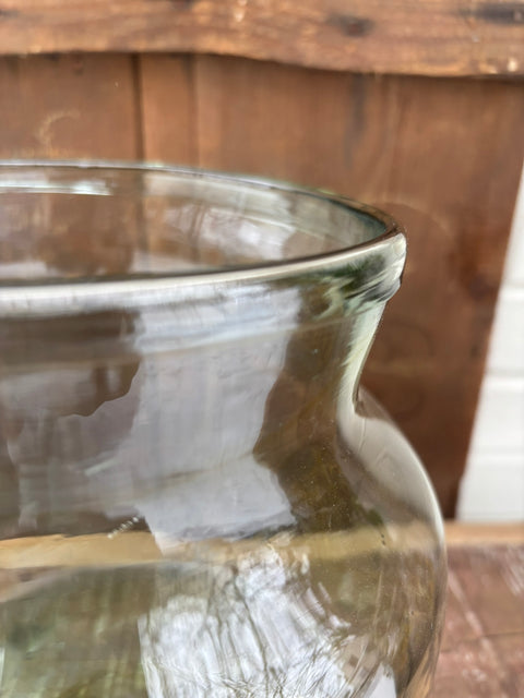 Mundgeblasene Glasvase transparent – dekorative glatte Vintage Vase - Weingärtners Genusshandwerk