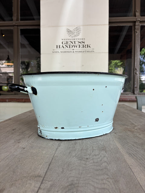 Alte Emaille Wanne Mintgrün | Vintage Pflanzwanne