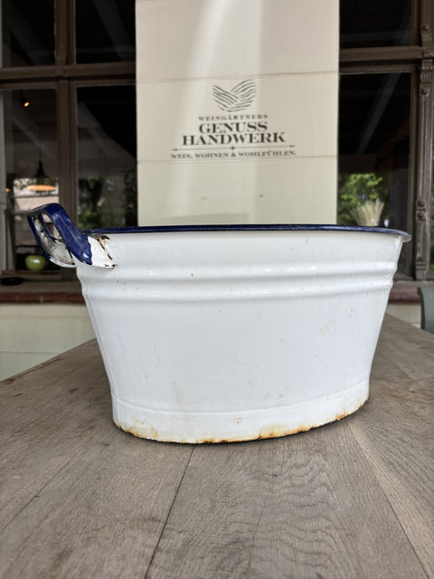 Alte Emaille Wanne Weiß | Vintage Pflanzwanne