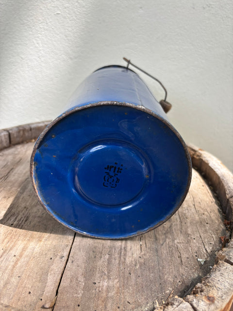Alte Emaille Milchkanne Dunkelblau ohne Deckel #1 (Ø14 × 29 cm)