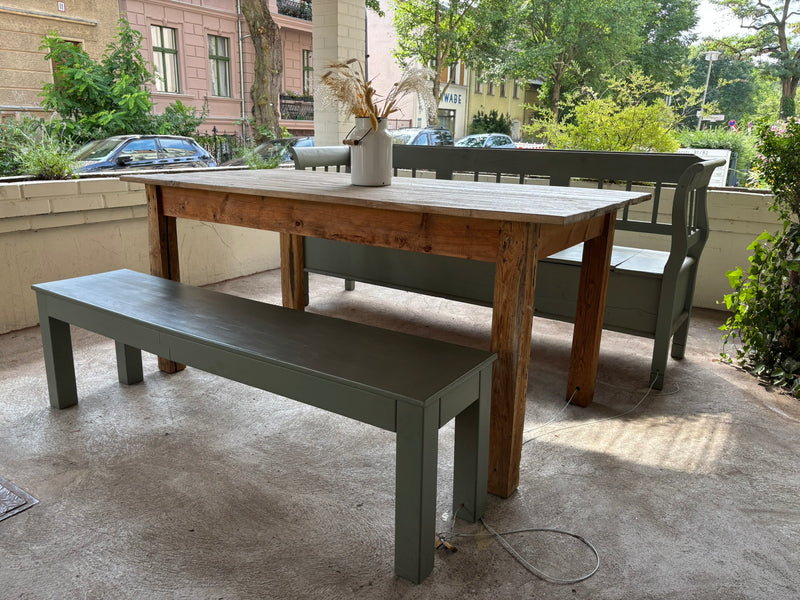 Sitzgruppe: Truhenbank, Sitzbank & Tisch | Olive Outdoor | Painting the Past (#2)