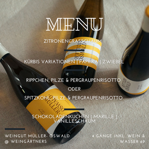 Winzerdinner mit Weingut Müller-Oswald & 4 Gängen am 31.10.2025
