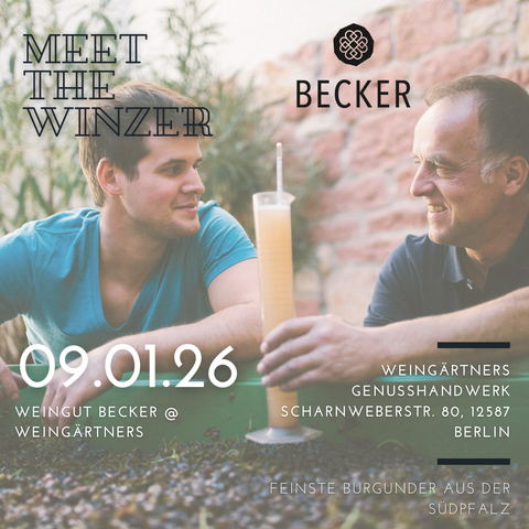 Meet the Winzer: Weingut Becker am 09.Januar 2026 um 18:30 Uhr