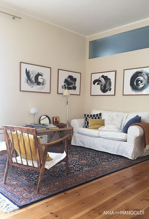 Farbfoto der Frida 010 Farbe von Anna von Mangoldt, zeigt den Farbton in einem farbigen Muster.