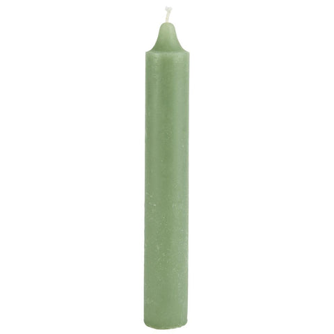 Rustikale grüne Kerze von Ib Laursen, Ø 3,8 cm, Höhe 25 cm, für Kerzenhalter und Dekoration.
