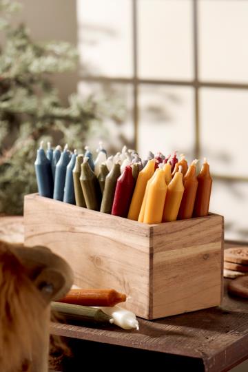 Rustikale Ib Laursen Stabkerze mit Durchmesser 2,2 cm und Höhe 18 cm, ideal für Kerzenhalter und Dekoration.