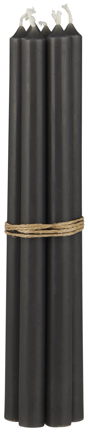 Dünne hohe Ib Laursen Kerze mit Ø 1,3 cm und 20 cm Höhe, ideal für Kerzenhalter, zeigt flammenden Kerzenstumpf.