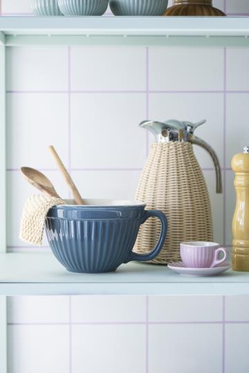 Große Ib Laursen Rührschüssel aus der Mynte®-Serie, Keramik, 24 cm lang, ideal für Küche und Tisch.