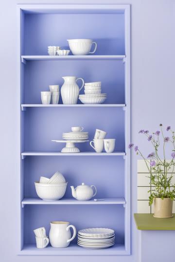 Große Ib Laursen Rührschüssel aus der Mynte®-Serie, Keramik, 24 cm lang, perfekt für Küche und Tisch, in fröhlichem Design.