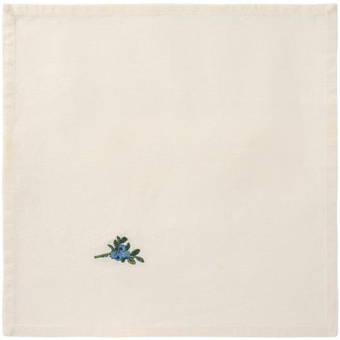 Ib Laursen Stoffserviette Summer Vibes mit Blaubeerstiel, butter creme, 40x40cm, weiche Textilien für den Tischgebrauch