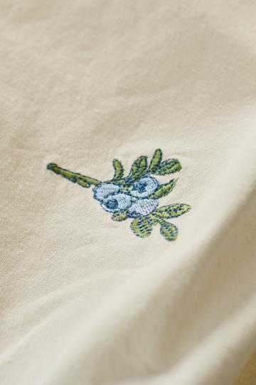 Ib Laursen Stoffserviette Summer Vibes mit Blaubeerstiel, buttercremefarben, 40x40cm, dekorative Textil-Tischwäsche