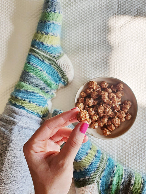 Knalle Dunkle Schokolade Geröstete Mandel Popcorn - Vegan 100g - Weingärtners Genusshandwerk