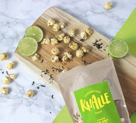 Knalle Earl Grey Limette Popcorn - Saisonal und Vegan 100g - Weingärtners Genusshandwerk