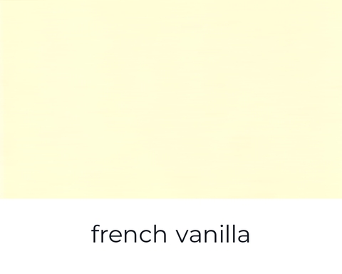 Kreidefarbe French Vanilla von Paint of Walinoon, cremige Möbel- und Dekorfarbe in hellem Vanilleton, auf Bild sichtbar