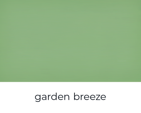 Kreidefarbe Garden Breeze von Paint of Walinoon, zeigt eine stilvolle, matte Wandfarbe in einem sanften Grünton.