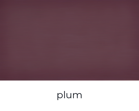Kreidefarbe Plum von Paint of Walinoon, hochwertige Möbelfarbe in satter Lila-Nuance auf einer bemalten Oberfläche