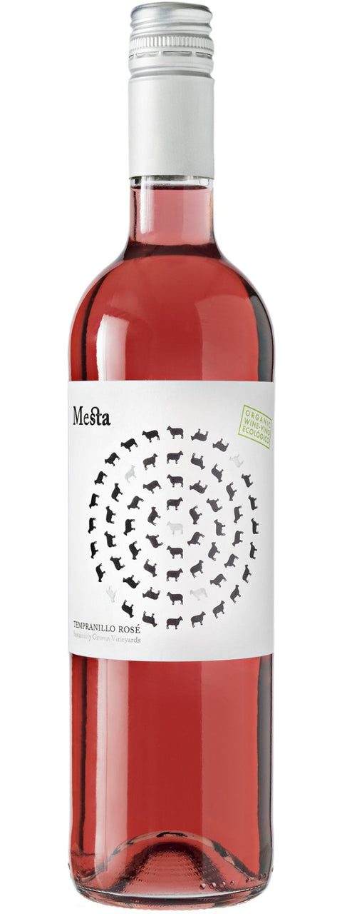 Peninsula Vinicultores Mesta Rosado 2024 BIO, frischer Rosé-Wein in einer eleganten Flasche vor hellem Hintergrund.