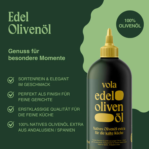 vola Edel Olivenöl - natives Olivenöl extra für die kalte Küche 500ml - Weingärtners Genusshandwerk