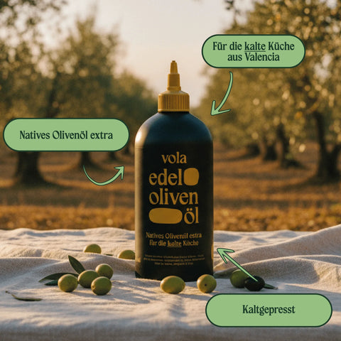 vola Edel Olivenöl - natives Olivenöl extra für die kalte Küche 500ml - Weingärtners Genusshandwerk