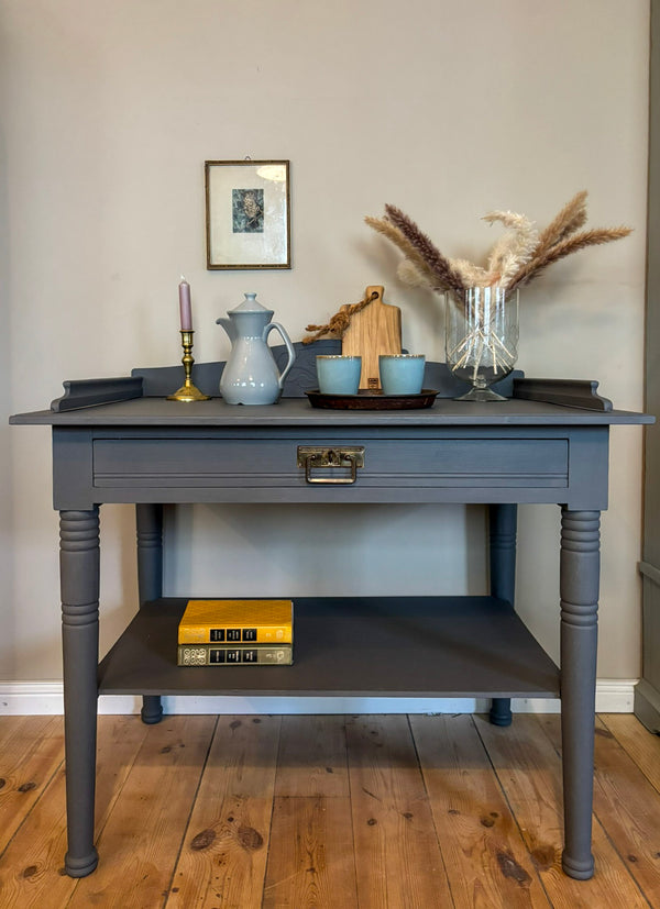 Dänischer Vintage Konsolentisch | Kreidelack Comfort Grey (dunkelgrau)