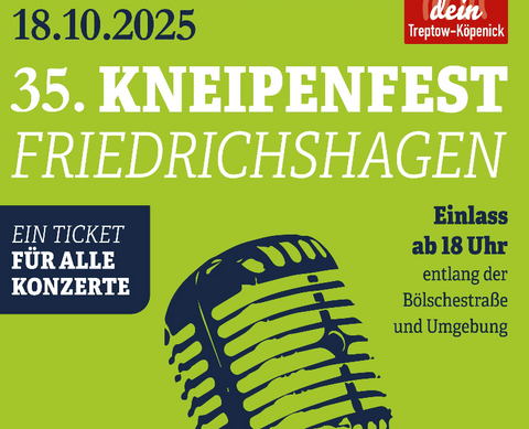 Olive Green live beim 35. Kneipenfest Friedrichshagen | 18.10.2025 ab 18 Uhr - Weingärtners Genusshandwerk