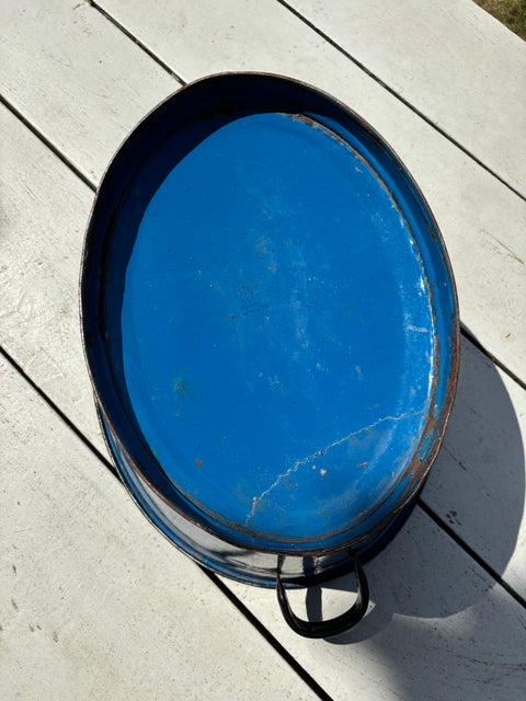 Alte Emaille Wanne Meeresblau - Weingärtners Genusshandwerk