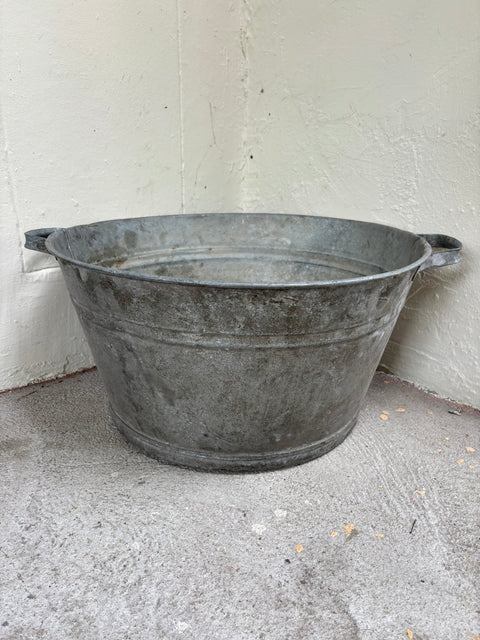 Alte runde Zinkwanne (52x27cm) - Weingärtners Genusshandwerk
