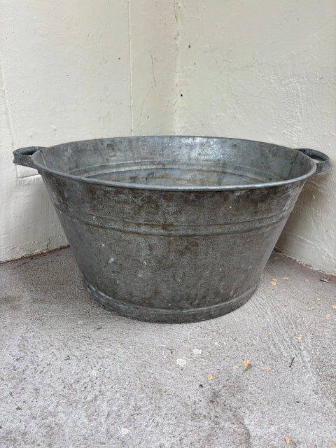 Alte runde Zinkwanne (52x27cm) - Weingärtners Genusshandwerk