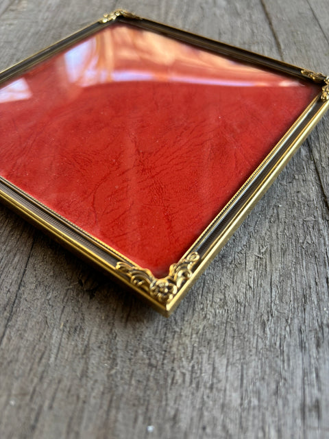 Vintage Bilderrahmen aus Dänemark quadratisch gold (13,5 x 13,5cm) (#10) - Weingärtners Genusshandwerk