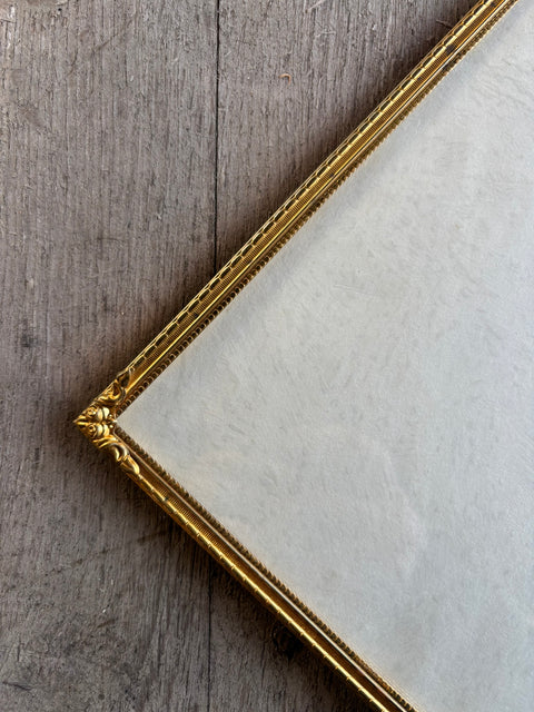 Vintage Bilderrahmen Gold mit originalem dänischen Weihnachtsgruß (18,5 x 24 cm) (#13) - Weingärtners Genusshandwerk