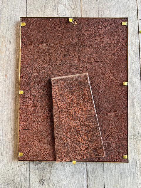 Vintage Bilderrahmen Gold mit originalem dänischen Weihnachtsgruß (18,5 x 24 cm) (#13) - Weingärtners Genusshandwerk
