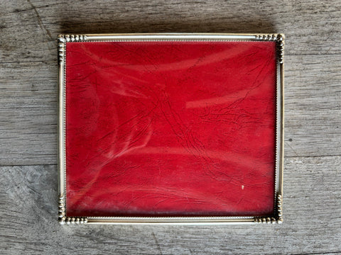 Vintage Bilderrahmen Gold mit roter Ledereinlage (13 x 14,5 cm) (#9) - Weingärtners Genusshandwerk