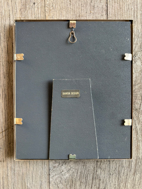 Vintage Bilderrahmen Gold mit roter Ledereinlage (13 x 14,5 cm) (#9) - Weingärtners Genusshandwerk