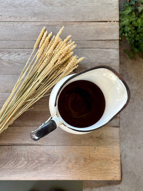 Vintage Emaille Kanne Weiß (30x24cm) - Weingärtners Genusshandwerk