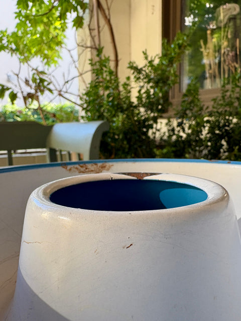 Vintage Emaille Kuchenform in Blau-Weiß Ø: 21,5 cm - Weingärtners Genusshandwerk