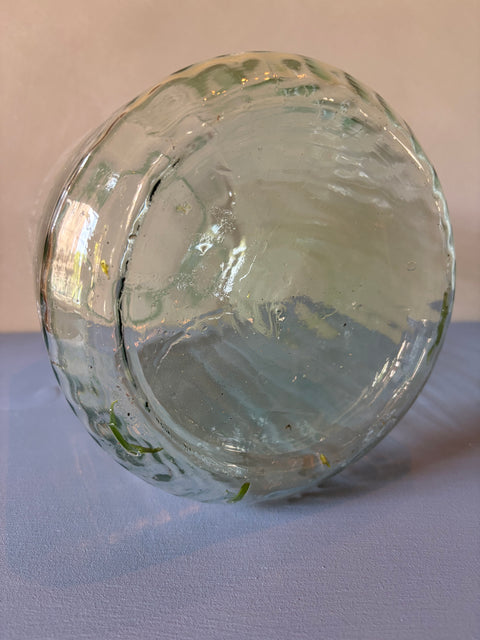 Vintage Glas Vase geriffelt hoch - Weingärtners Genusshandwerk
