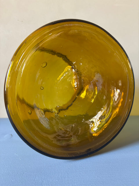 Vintage Glas Vase glatt braun - Weingärtners Genusshandwerk