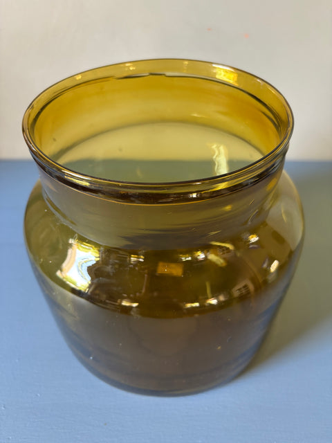 Vintage Glas Vase glatt braun - Weingärtners Genusshandwerk