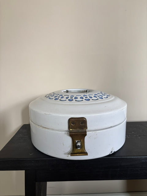 Weiße vintage Emaille Brotkasten (Ø 31 cm x 16cm) - Weingärtners Genusshandwerk