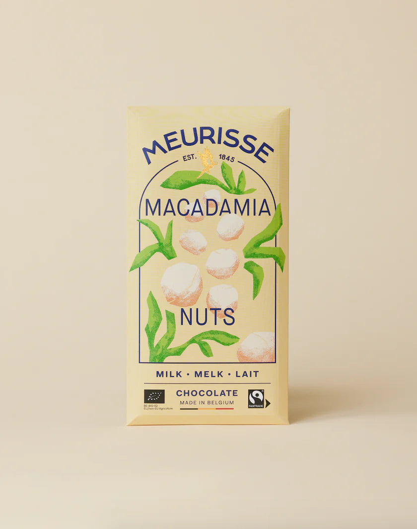 Meurisse Vollmilchschokolade mit Macadamia-Nüssen